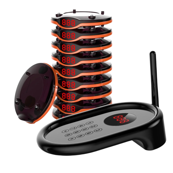 VyCall MCS-10 müşteri çağrı cihazı, 10 pager ve verici ünitesi